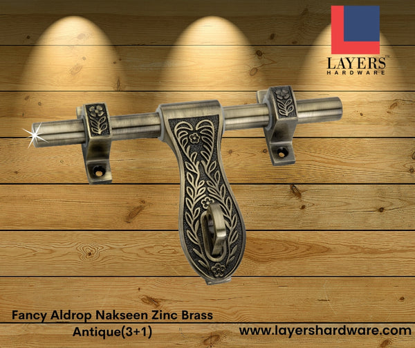 Layers Hardware™ Fancy Aldrop Nakseen Zinc Brass Antique (3+1)