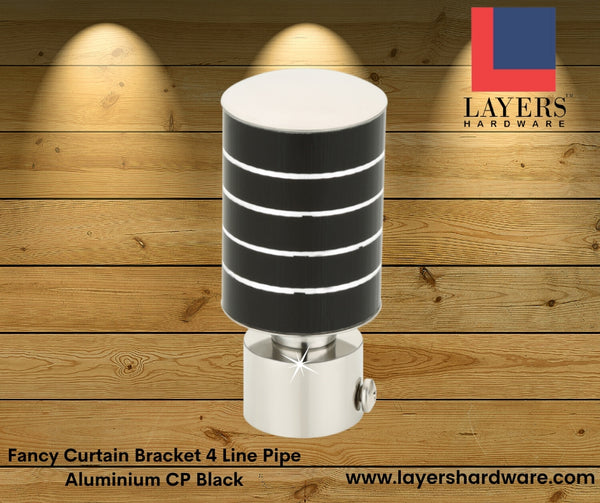 Layers Hardware™ Fancy Bracket Pipe Aluminum 4 Line Black