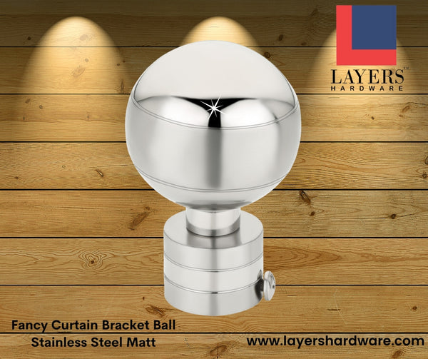 Layers Hardware™ Fancy Curtain Bracket Stainless Steel Ball Matt