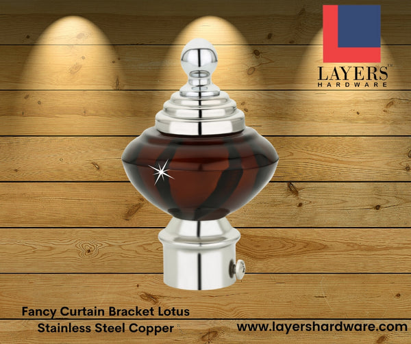 Layers Hardware™ Fancy Curtain Bracket Stainless Steel Lotus Copper