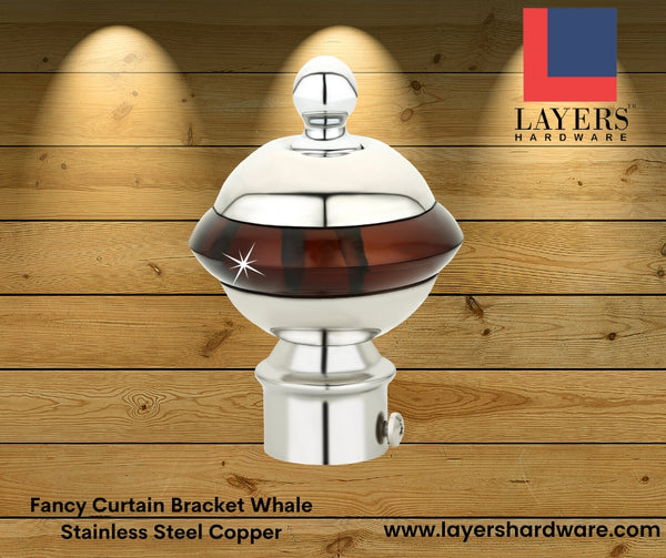 Layers Hardware™ Fancy Curtain Bracket Stainless Steel Whale Copper