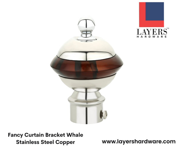 Layers Hardware™ Fancy Curtain Bracket Stainless Steel Whale Copper