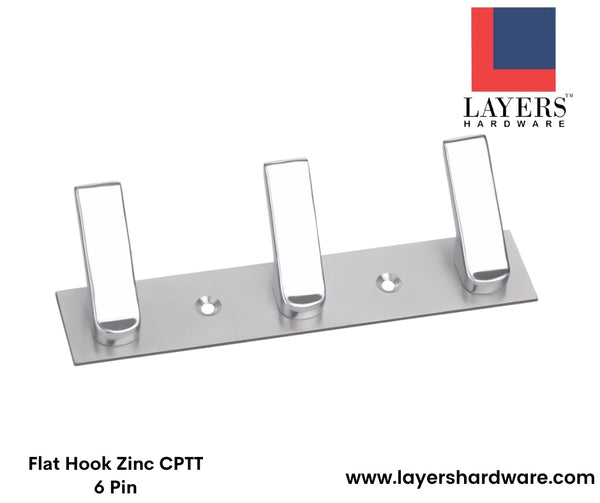 Layers Hardware™ Flat Hook Zinc CPTT 6 Pin