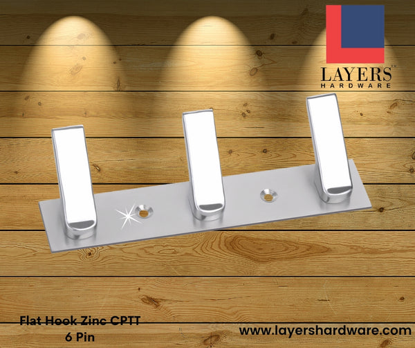 Layers Hardware™ Flat Hook Zinc CPTT 6 Pin