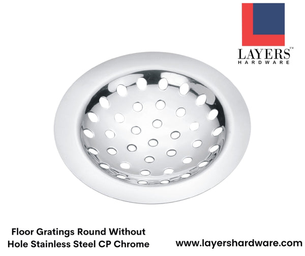 Layers Hardware™ Floor Gratings Round Without Hole Stainless Steel CP Chrome