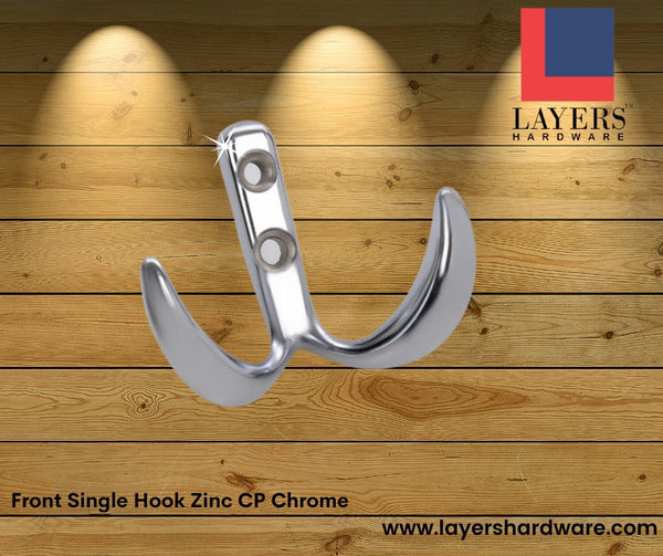 Layers Hardware™ Front Single Hook Zinc CP Chrome