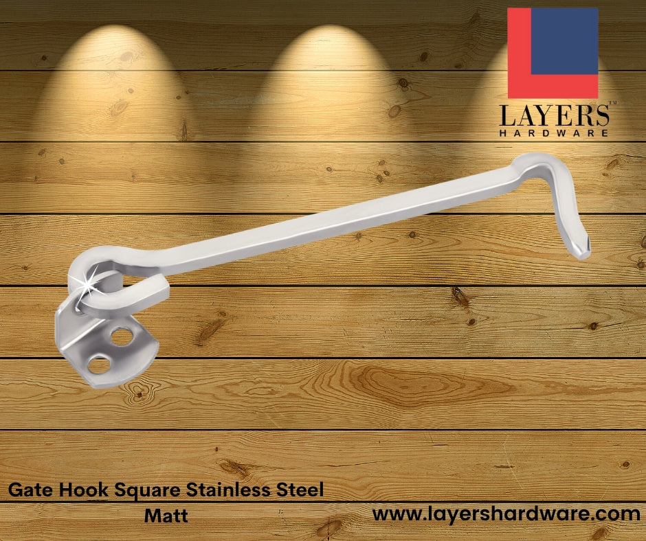 Layers Hardware™ Gate Hook Stainless Steel Square Matt