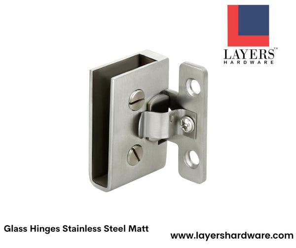 Layers Hardware™ Glass Hinges Stainless Steel Matt