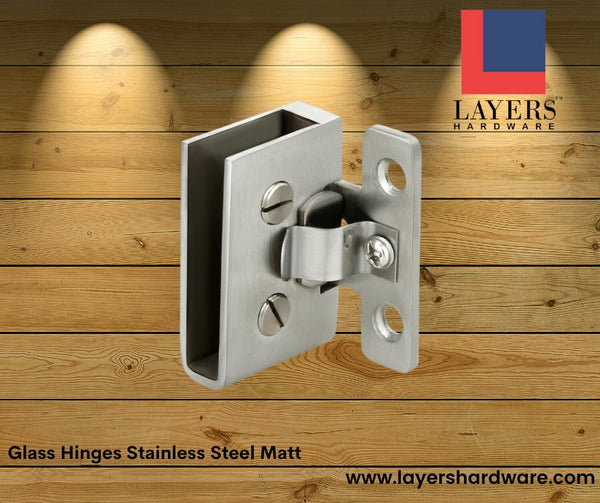Layers Hardware™ Glass Hinges Stainless Steel Matt