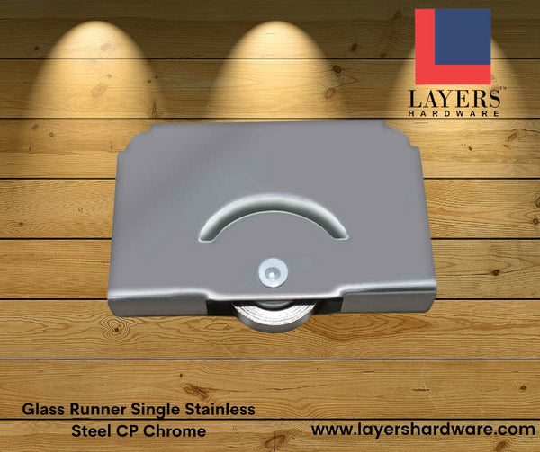 Layers Hardware™ Glass Runner Single Stainless Steel CP Chrome