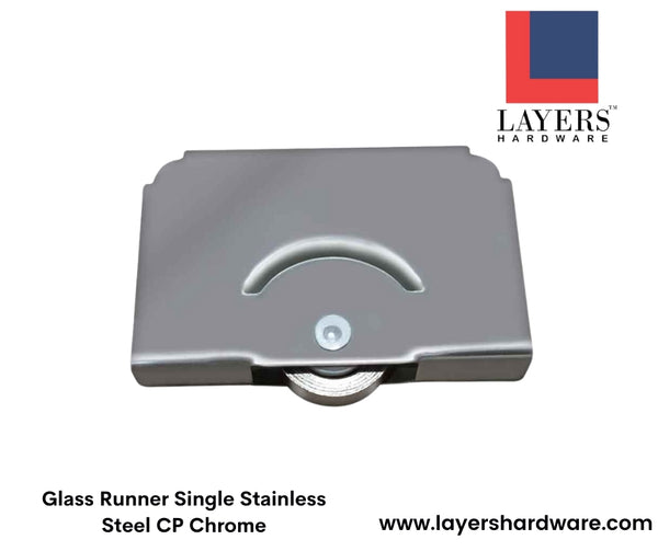 Layers Hardware™ Glass Runner Single Stainless Steel CP Chrome