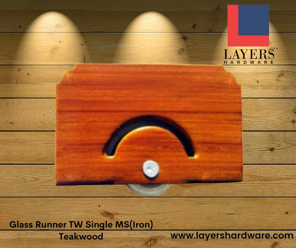 Layers Hardware™ Glass Runner TW Single MS(Iron) Teakwood