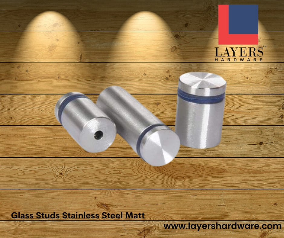 Layers Hardware™ Glass Studs Stainless Steel Matt