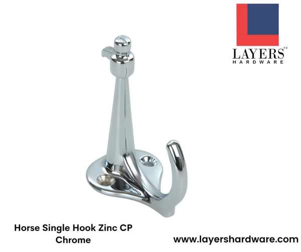 Layers Hardware™ Horse Single Hook Zinc CP Chrome