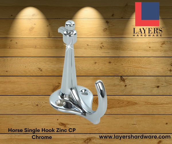 Layers Hardware™ Horse Single Hook Zinc CP Chrome