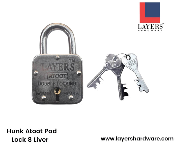 Layers Hardware™ Hunk Atoot Pad Lock 8 Liver MS(Iron) CP Chrome