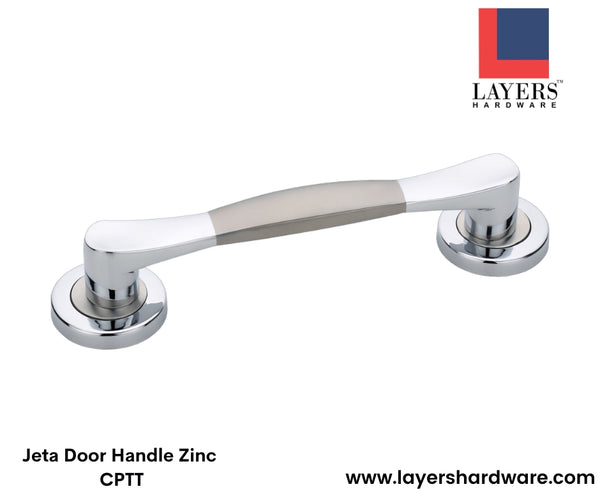 Layers Hardware™ Fancy Door Handle Jetta Zinc CPTT 160mm