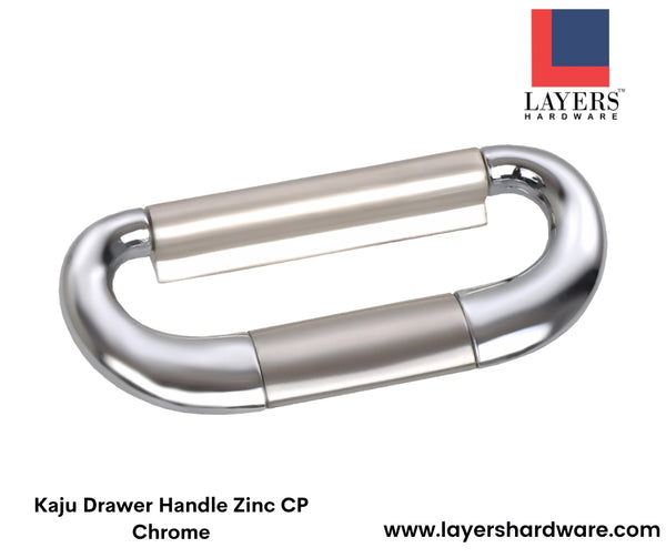 Layers Hardware™ Kaju Drawer Handle Zinc CP Chrome