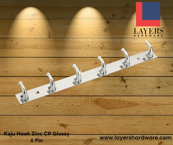 Layers Hardware™ Kaju Hook Zinc CP Glossy 6 Pin
