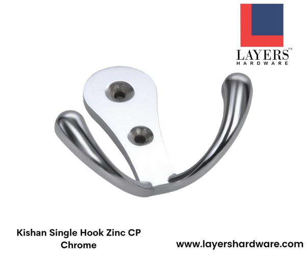 Layers Hardware™ Kishan Single Hook Zinc CP Chrome