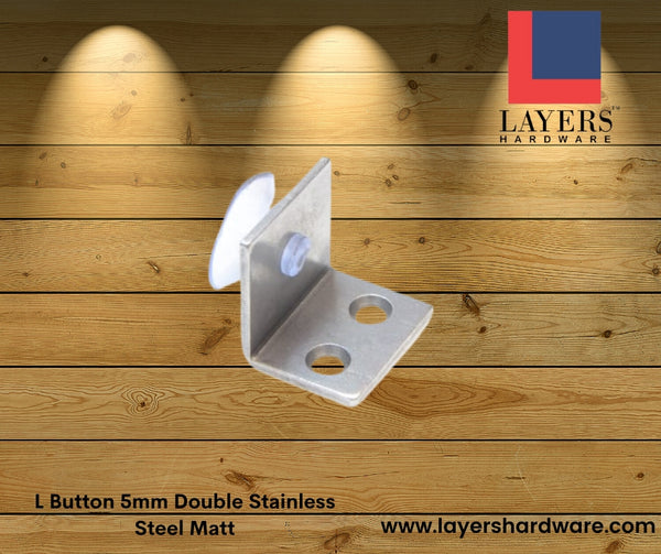 Layers Hardware™ L Button 5mm Stainless Steel Matt