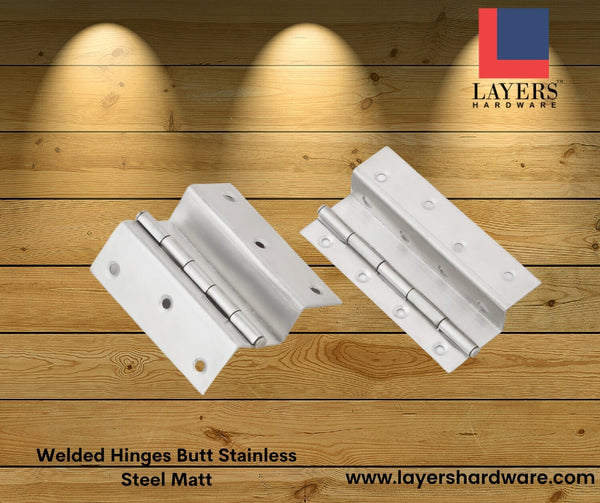 Layers Hardware™ Welded L Hinges Lock Stainless Steel Matt