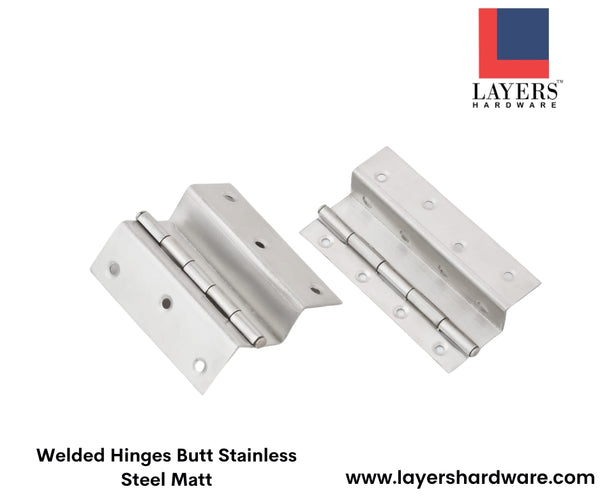 Layers Hardware™ Welded L Hinges Lock Stainless Steel Matt
