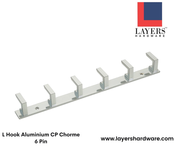 Layers Hardware™ L Hook Aluminium CP Chorme 6 Pin