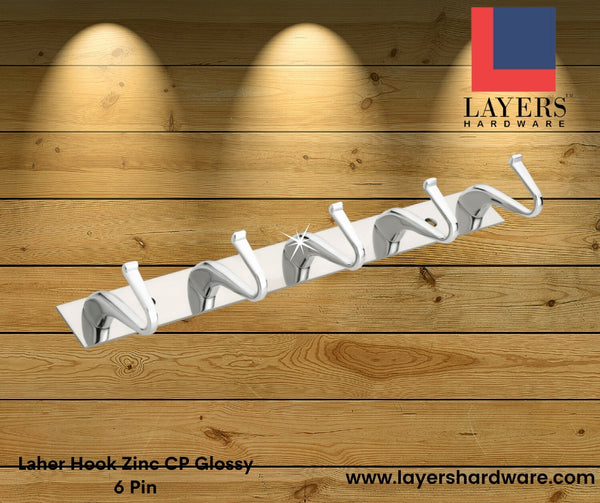 Layers Hardware™ Laher Hook Zinc CP Glossy 6 Pin