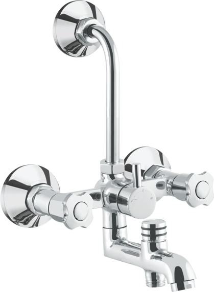 Layers Hardware™ Lotus Wall Mixer 3 in 1 Brass CP Chrome QT 15mm