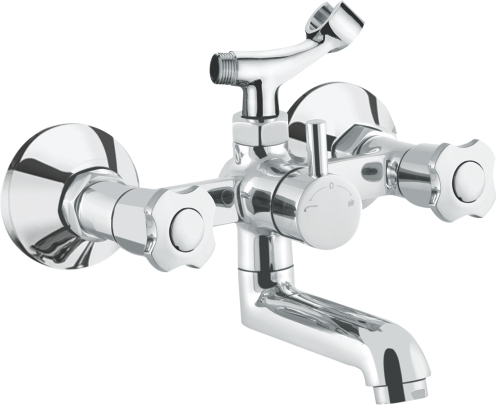 Layers Hardware™ Lotus Wall Mixer Crunch Brass CP Chrome QT 15mm