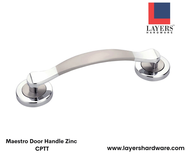Layers Hardware™ Fancy Door Handle Maestro Zinc CPTT 160mm