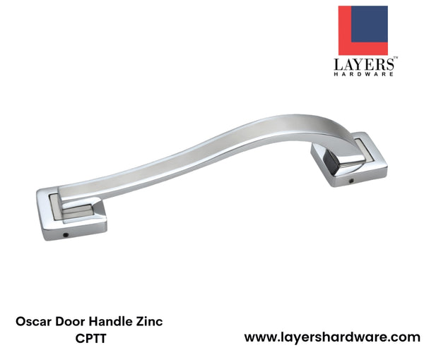 Layers Hardware™ Fancy Door Handle Oscar Zinc CPTT 160mm