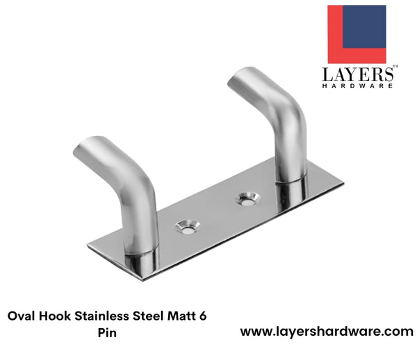 Layers Hardware™ Oval Hook Stainless Steel Matt 6 Pin
