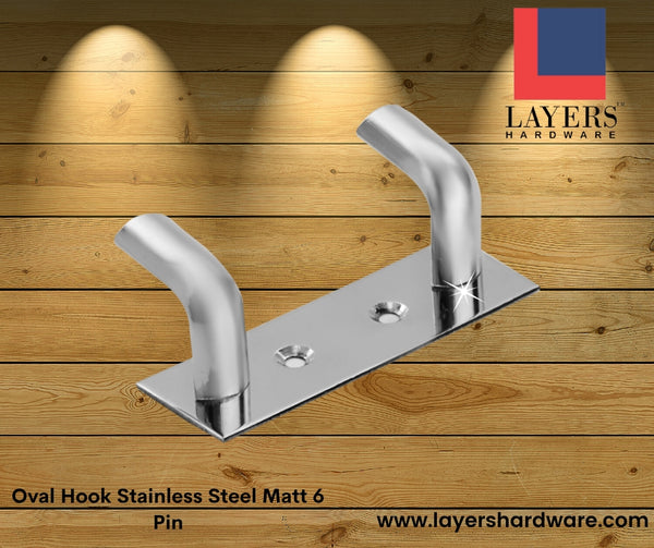 Layers Hardware™ Oval Hook Stainless Steel Matt 6 Pin