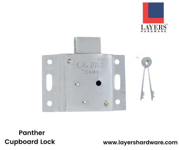 Layers Hardware™ Panther Cupboard Lock MS(Iron) Matt Finish 78mm