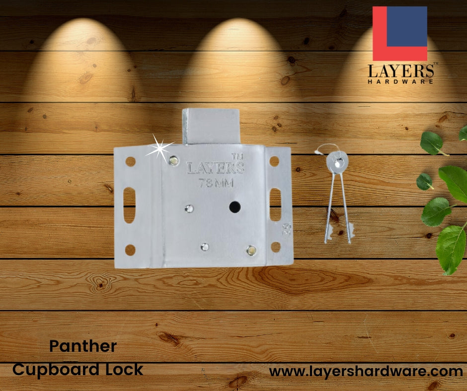 Layers Hardware™ Panther Cupboard Lock MS(Iron) Matt Finish 78mm
