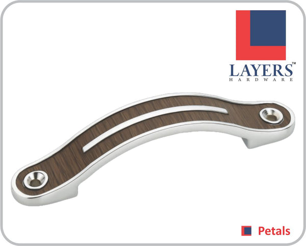 Layers Hardware™ Petals Cabinet Handle Zinc CP Wengy (Front Screw)