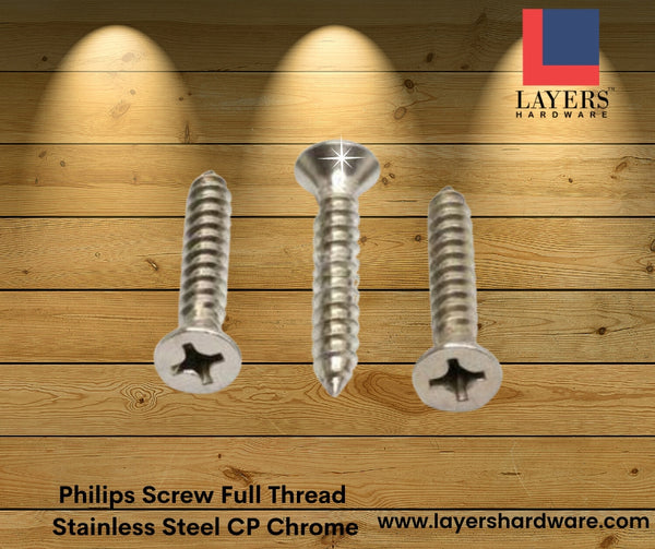 Layers Hardware™ Philips Screw Full Thread Stainless Steel CP Chrome