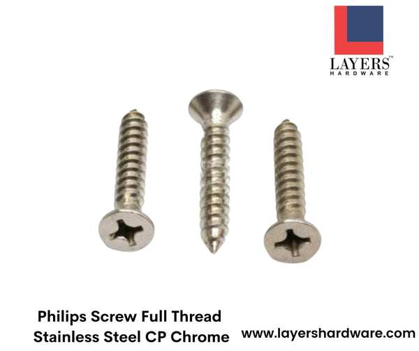 Layers Hardware™ Philips Screw Full Thread Stainless Steel CP Chrome