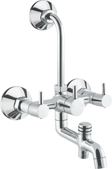 Layers Hardware™ Polo Wall Mixer 3 in 1 Brass CP Chrome QT 15mm