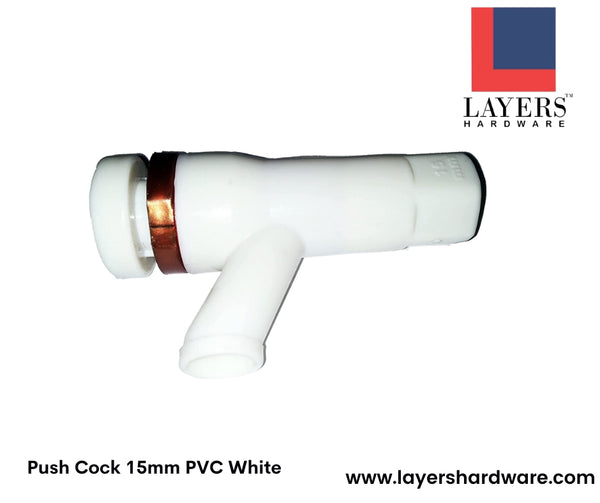 Layers Hardware™ Push Cock 15mm PVC White