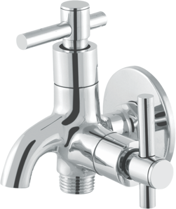 Layers Hardware™ Riva 2 Way Bib Cock Brass CP Chrome QT 15mm