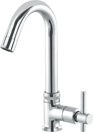 Layers Hardware™ Riva Swan Neck Pillar Cock Pipe Swing Sprout Brass CP Chrome QT 15mm