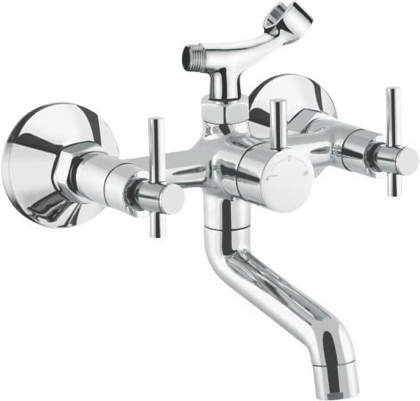 Layers Hardware™ Riva Wall Mixer Crunch Brass CP Chrome QT 15mm