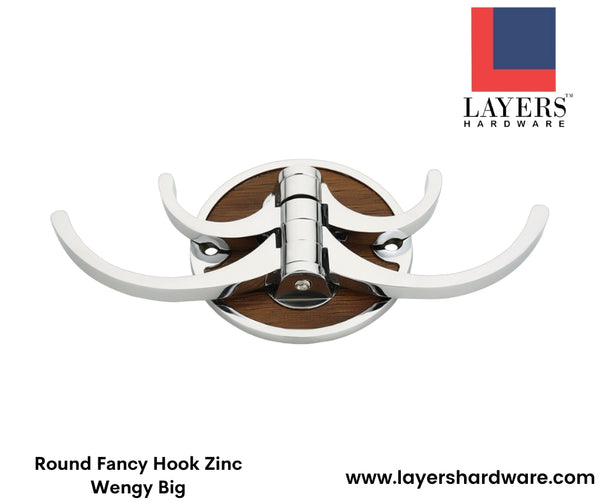 Layers Hardware™ Round Fancy Hook Zinc Wengy Big