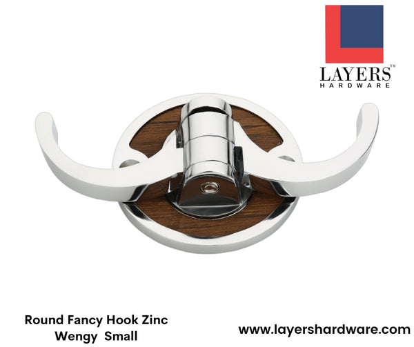 Layers Hardware™ Round Fancy Hook Zinc Wengy Small