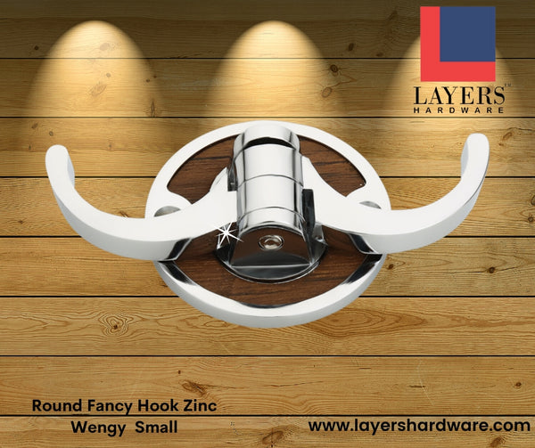 Layers Hardware™ Round Fancy Hook Zinc Wengy Small
