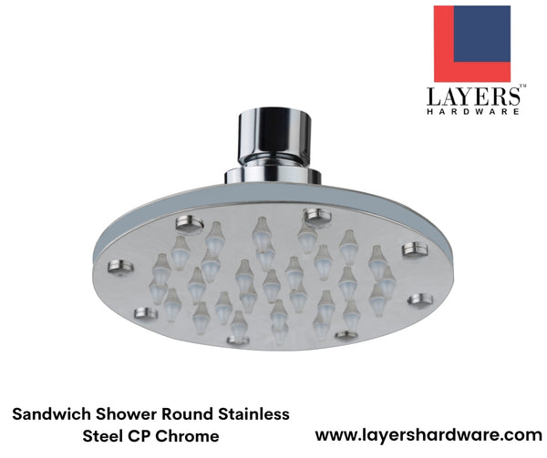 Layers Hardware™ Sandwich Shower Round Stainless Steel CP Chrome