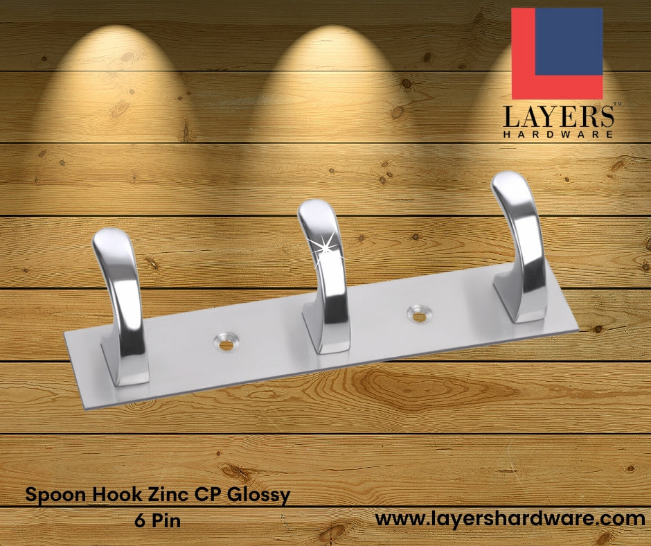 Layers Hardware™ Spoon Hook Zinc CP Glossy 6 Pin